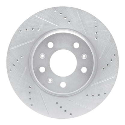 R1 Concepts R1 03-08 Cadillac SEVILLE Front Right Drilled & Slotted Silver Brake Rotor