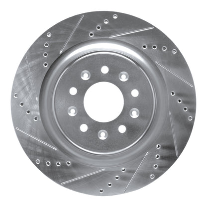 R1 Concepts R1 00-06 Jaguar XJR Front Left Drilled & Slotted Silver Brake Rotor