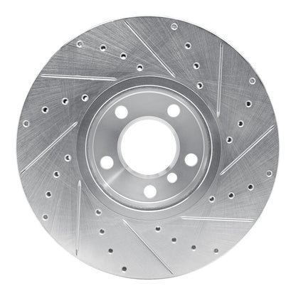 R1 Concepts R1 07-19 BMW X5 Front Left Drilled & Slotted Silver Brake Rotor
