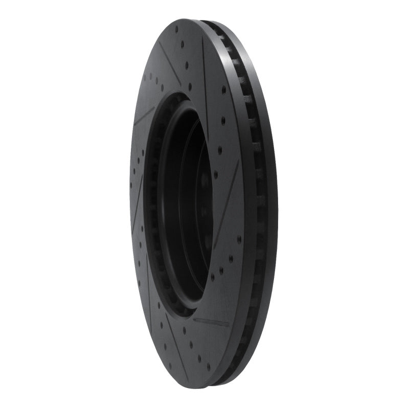 R1 Concepts R1 19-25 Ram 1500 Front Left Drilled & Slotted Black Brake Rotor