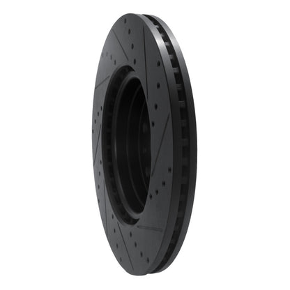 R1 Concepts R1 19-25 Ram 1500 Front Left Drilled & Slotted Black Brake Rotor
