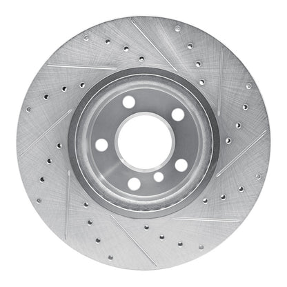 R1 Concepts R1 11-18 BMW X3 Front Left Drilled & Slotted Silver Brake Rotor