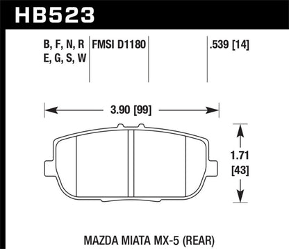 Hawk Performance Hawk 06-16 Mazda MX-5 Miata HT-10 Race Rear Brake Pads