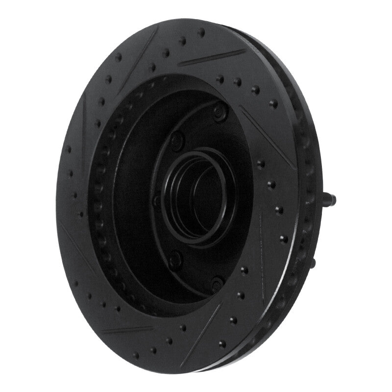 R1 Concepts R1 86-94 Ford E-250 Econoline Club Wagon Front Right Drilled & Slotted Black Brake Rotor