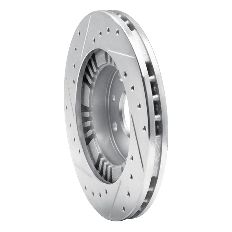 R1 Concepts R1 99-03 Mazda Protege Front Right Drilled & Slotted Silver Brake Rotor
