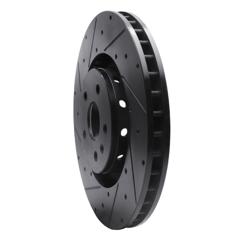 R1 Concepts R1 09-15 Cadillac CTS Front Left Drilled & Slotted Black Brake Rotor