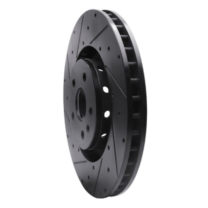 R1 Concepts R1 09-15 Cadillac CTS Front Left Drilled & Slotted Black Brake Rotor