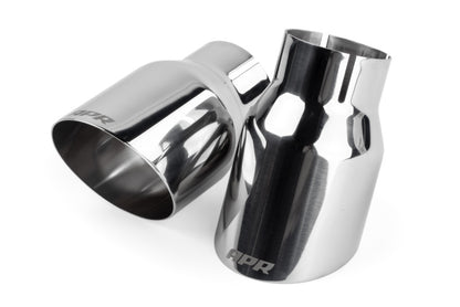 APR Single-Walled 3.5in Slash-Cut Tips - Polished Silver - Set of 2