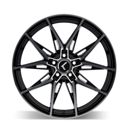 Kraze Wheels Kraze KR196 Evolve 18x8.5 / 5x112 BP / 40mm Offset / 66.56mm Hub Gloss Black Machined Wheel