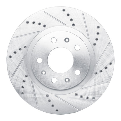R1 Concepts R1 03-07 Cadillac CTS Front Right Drilled & Slotted Silver Brake Rotor
