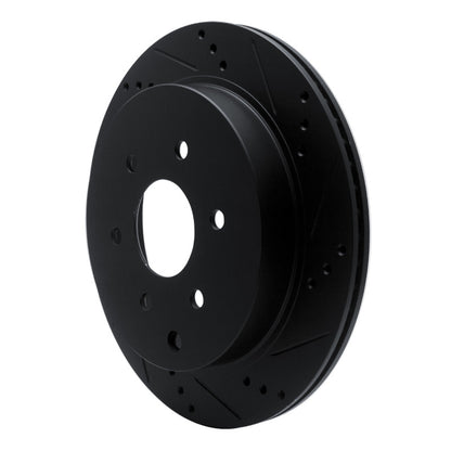 R1 Concepts R1 10-24 Infiniti QX80 Rear Right Drilled & Slotted Black Brake Rotor