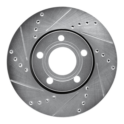 R1 Concepts R1 85-91 Audi 5000S Quattro Front Left Drilled & Slotted Silver Brake Rotor
