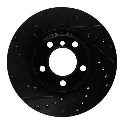 R1 Concepts R1 11-16 Mini Cooper Paceman Front Right Drilled & Slotted Black Brake Rotor