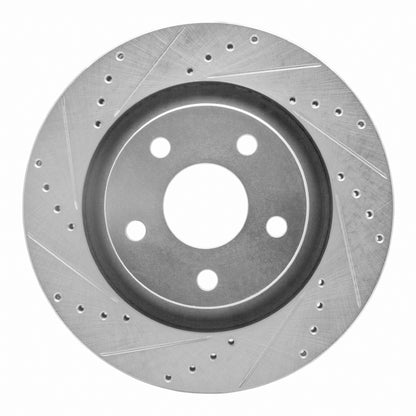 R1 Concepts R1 12-18 Jeep Wrangler Front Left Drilled & Slotted Silver Brake Rotor