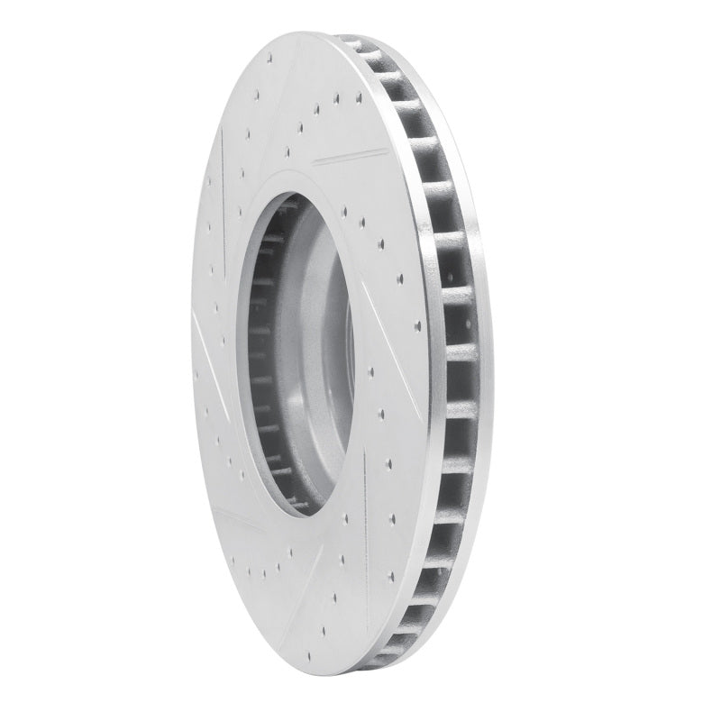 R1 Concepts R1 07-08 BMW ALPINA B7 Front Right Drilled & Slotted Silver Brake Rotor