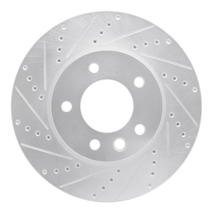 R1 Concepts R1 03-18 Porsche Cayenne Left Front Drilled & Slotted Silver Brake Rotor