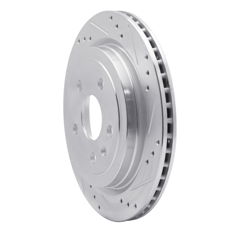R1 Concepts R1 08-19 Cadillac CTS Rear Right Drilled & Slotted Silver Brake Rotor