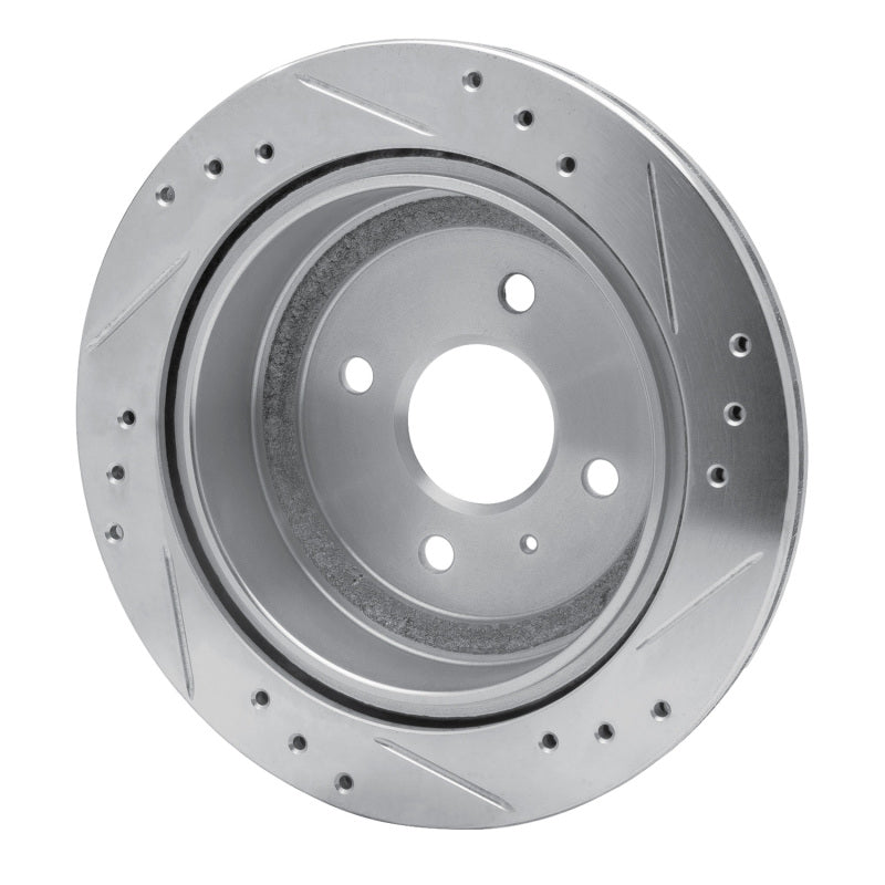 R1 Concepts R1 83-89 Isuzu Impulse Rear Left Drilled & Slotted Silver Brake Rotor