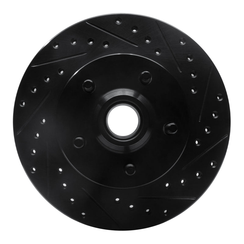 R1 Concepts R1 86-92 Jeep Cherokee Front Right Drilled & Slotted Black Brake Rotor
