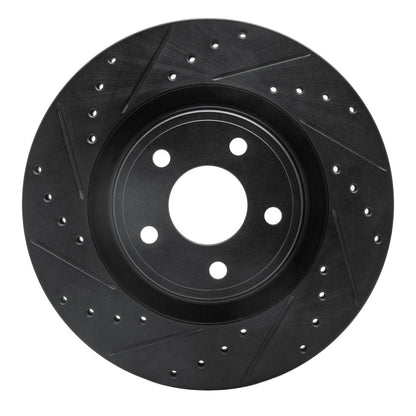 R1 Concepts R1 07-10 Chevrolet Cobalt Front Left Drilled & Slotted Black Brake Rotor