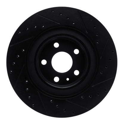 R1 Concepts R1 16-26 Volvo V90 Rear Left Drilled & Slotted Black Brake Rotor