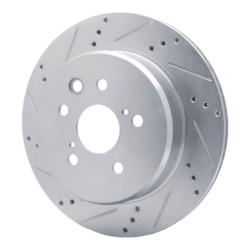 R1 Concepts R1 06-20 Lexus GS200T Rear Left Drilled & Slotted Silver Brake Rotor