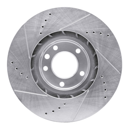 R1 Concepts R1 11-18 Porsche CAYENNE Left Front Drilled & Slotted Silver Brake Rotor