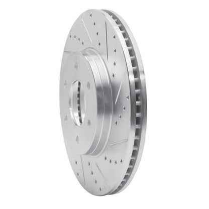 R1 Concepts R1 06-09 Chevrolet Trailblazer Front Right Drilled & Slotted Silver Brake Rotor