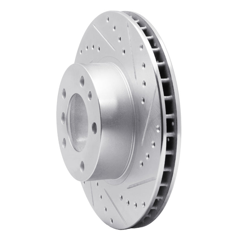 R1 Concepts R1 87-95 BMW 540I Front Right Drilled & Slotted Silver Brake Rotor