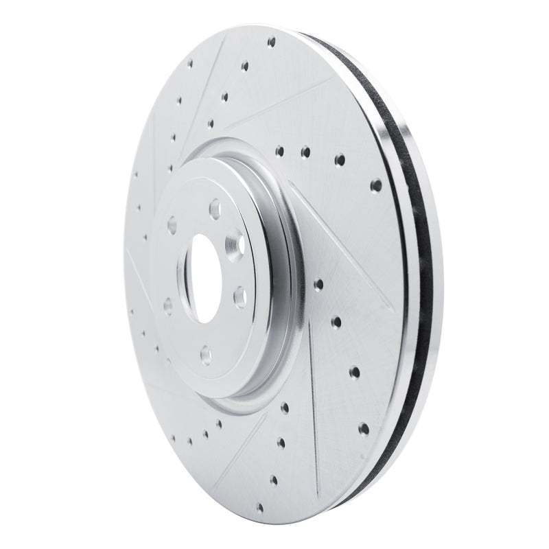 R1 Concepts R1 16-24 Jaguar XF Front Left Drilled & Slotted Silver Brake Rotor