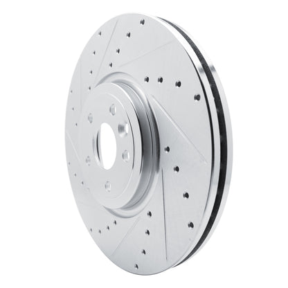 R1 Concepts R1 16-24 Jaguar XF Front Left Drilled & Slotted Silver Brake Rotor