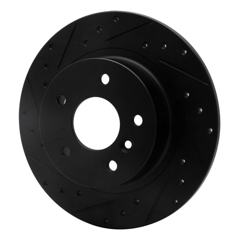 R1 Concepts R1 94-04 Land Rover Discovery Rear Left Drilled & Slotted Black Brake Rotor
