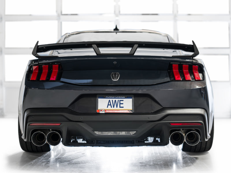 AWE Tuning AWE 2024 Ford Mustang Dark Horse S650 RWD Track Edition Cat-Back Exhaust w/ Quad Chrome Silver Tips