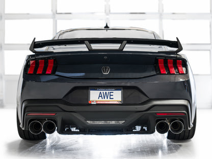 AWE Tuning AWE 2024 Ford Mustang Dark Horse S650 RWD Track Edition Cat-Back Exhaust w/ Quad Chrome Silver Tips