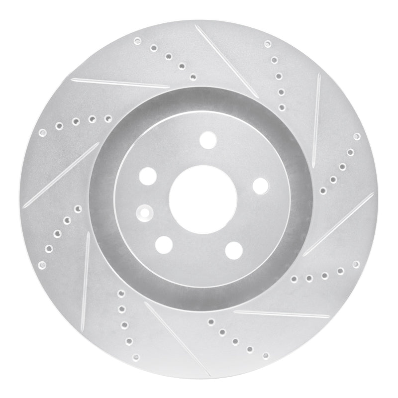 R1 Concepts R1 2009-2015 Cadillac CTS Front Right Drilled & Slotted Silver Brake Rotor