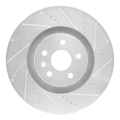 R1 Concepts R1 2009-2015 Cadillac CTS Front Right Drilled & Slotted Silver Brake Rotor
