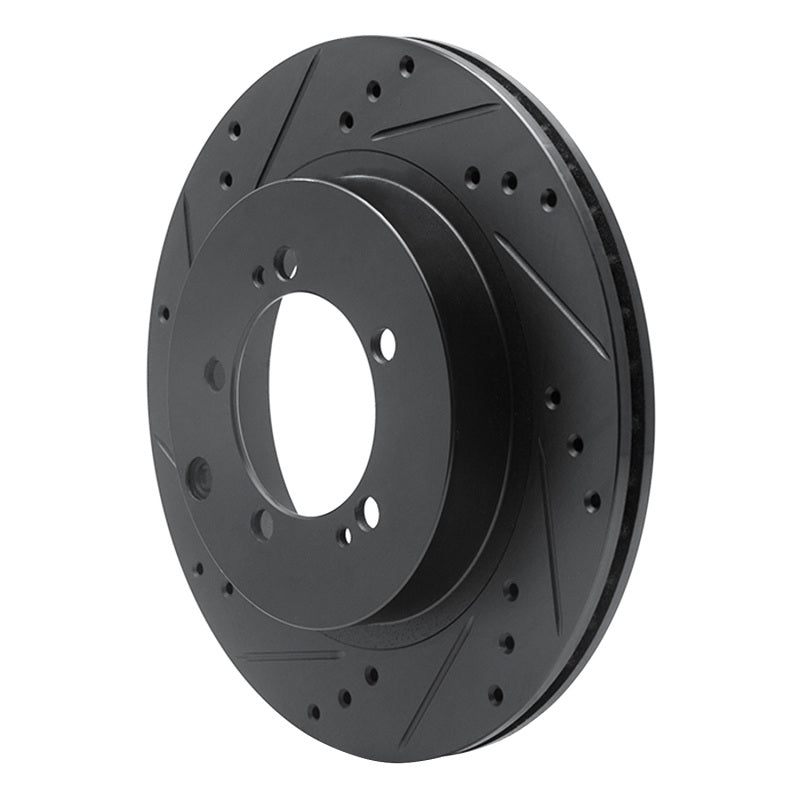 R1 Concepts R1 93-99 Dodge STEALTH Rear Left Drilled & Slotted Black Brake Rotor