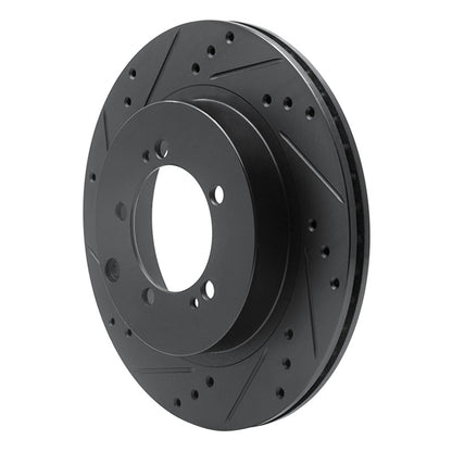 R1 Concepts R1 93-99 Dodge STEALTH Rear Left Drilled & Slotted Black Brake Rotor