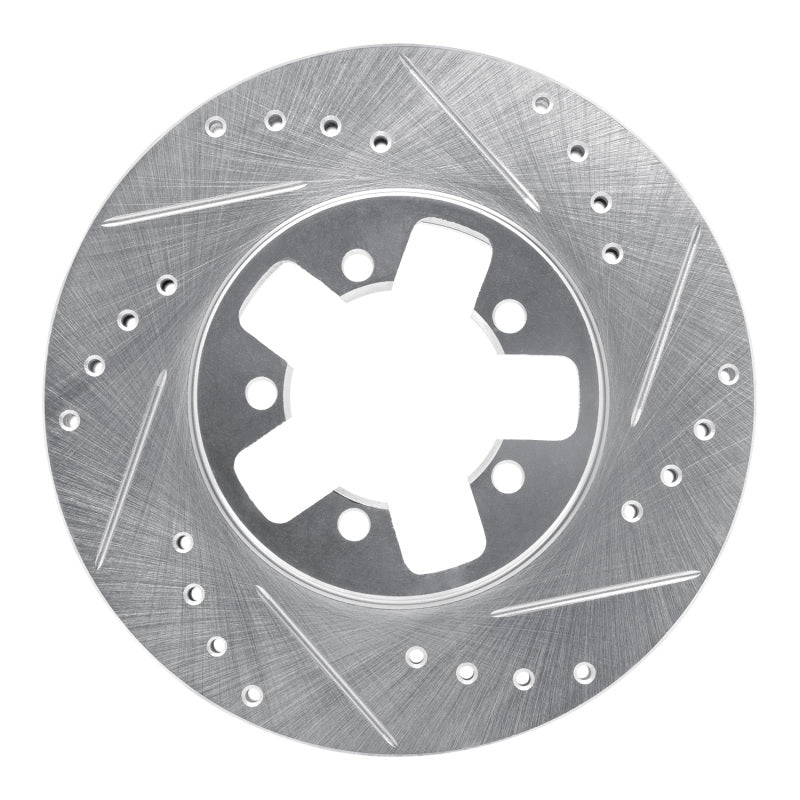 R1 Concepts R1 84-89 Nissan 300ZX Front Right Drilled & Slotted Silver Brake Rotor