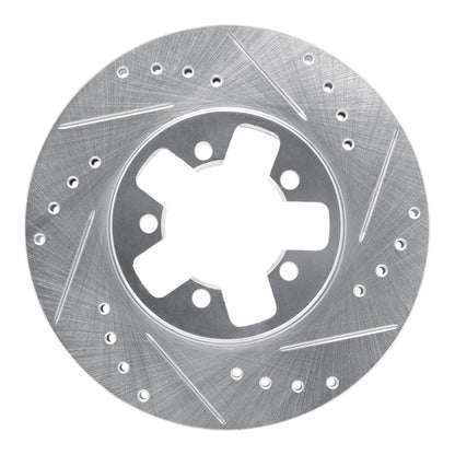 R1 Concepts R1 84-89 Nissan 300ZX Front Right Drilled & Slotted Silver Brake Rotor