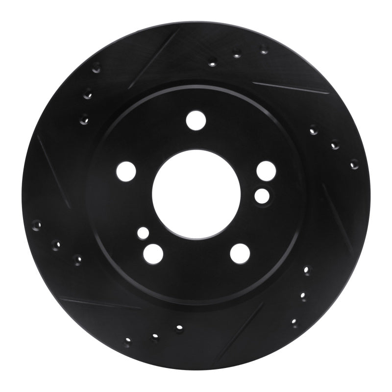R1 Concepts R1 92-94 Mercedes-Benz E500 Rear Left Drilled & Slotted Black Brake Rotor