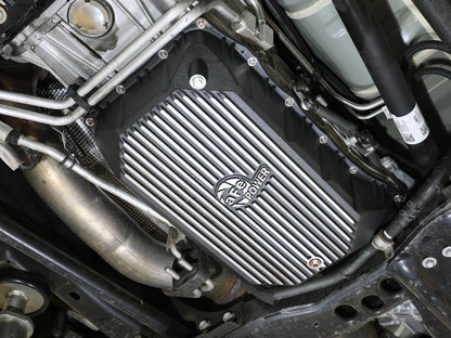 aFe 20-25 GM Diesel V8-6.6L L5P Transmission Pan w/ Machined Fins - Black