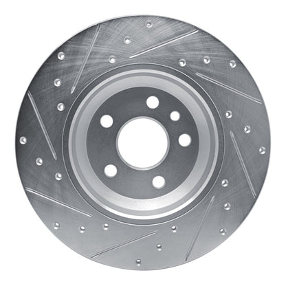 R1 Concepts R1 20-22 Jaguar E-Pace Rear Right Drilled & Slotted Silver Brake Rotor
