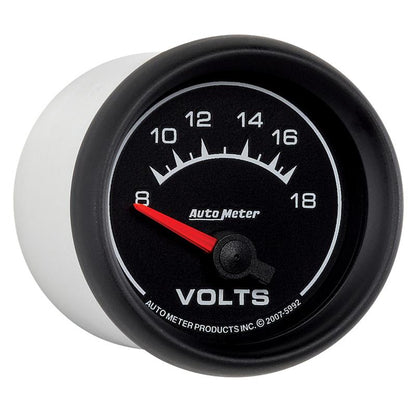 Autometer Euro-Style 2-1/16in 8-18V Short Sweep Electronic Voltmeter Gauge