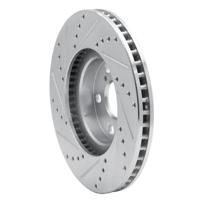 R1 Concepts R1 00-10 Pontiac Vibe Front Right Drilled & Slotted Silver Brake Rotor