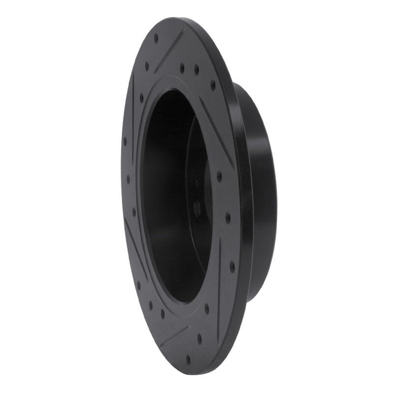 R1 Concepts R1 89-98 Nissan 240SX Rear Right Drilled & Slotted Black Brake Rotor