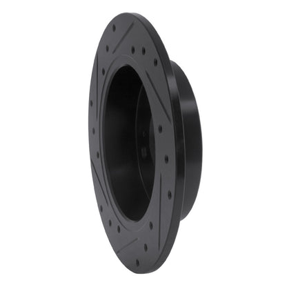 R1 Concepts R1 89-98 Nissan 240SX Rear Right Drilled & Slotted Black Brake Rotor