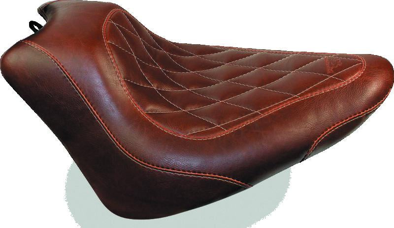 Mustang Motorcycle Mustang 11-13 Harley Blackline, 12-17 Slim/Slim S Tripper Solo Seat Diam Stitch - Distressed Brown