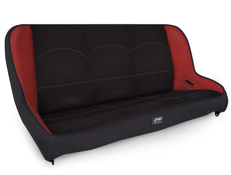 PRP Seats PRP Jeep JKU/JLU Low Back Rear Bench - Black/Red