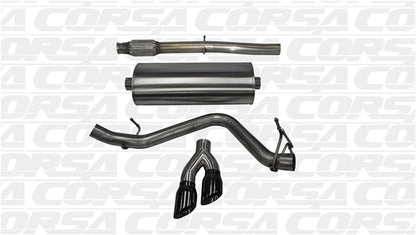 CORSA Performance Corsa 14-19 GMC Sierra/Chevy Silv 1500 Crew Cab/Std. Bed 5.3L V8 Black Sport Single Side CB Exhaust